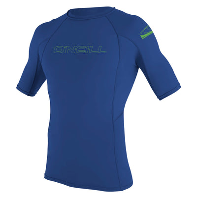 O'Neill Youth Basic Skins 50+ Short Sleeve Rash Vest - Pacific - Buy online today at Down the Line Surf. International shipping available.