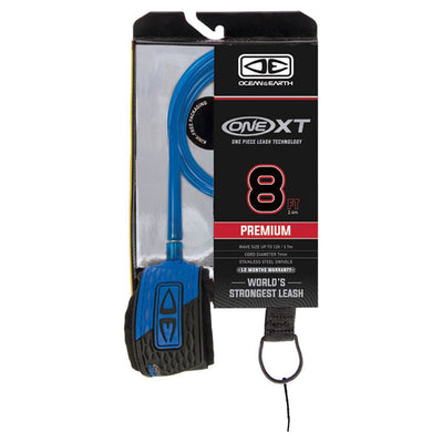 Ocean And Earth Premium One-XT Leash - 8ft Blue - Buy online today at Down the Line Surf. International shipping available.