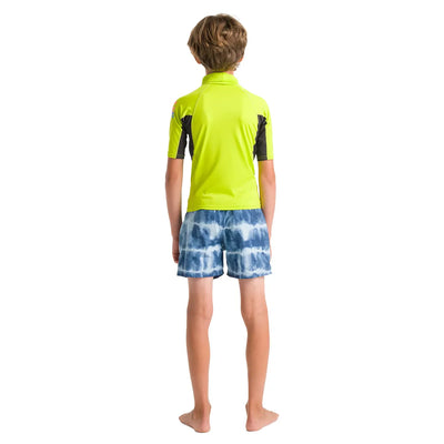 C-Skins NuWave Rash X Junior Short Sleeve Rashvest - Lime/Anthracite/Multi - Buy online today at Down the Line Surf. International shipping available.