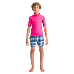 C-Skins NuWave Rash X Junior SS Vest - Lipstick/Slate/Multi - Buy online today at Down the Line Surf. International shipping available.