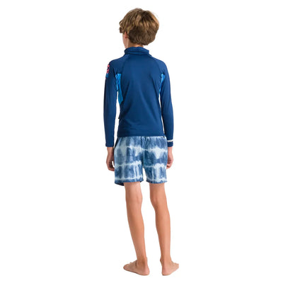 C-Skins NuWave Rash X Junior SS Vest - Cyan/Slate/Multi - Buy online today at Down the Line Surf. International shipping available.