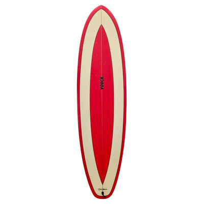 Vouch Fat Arse Wombat Surfboard - 6'8" - Red/Cream