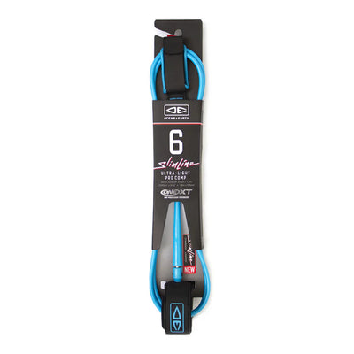 Ocean & Earth Slimline Lightweight Comp One-XT 6ft Leash - Black/Blue - Buy online today at Down the Line Surf. International shipping available.