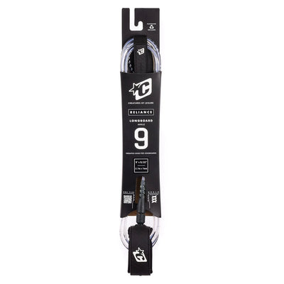 Creatures of Leisure Reliance Longboard Ankle 9ft Leash - White Speckled Black - Buy online today at Down the Line Surf. International shipping available.