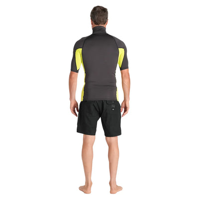C-Skins Men's NuWave Rash X Short Sleeve Rashvest - Anthracite/Lime - Buy online today at Down the Line Surf. International shipping available.