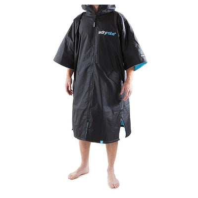 Dryrobe Advance Short Sleeve Changing Robe - Medium - Black/Blue - Buy online today at Down the Line Surf. International shipping available.