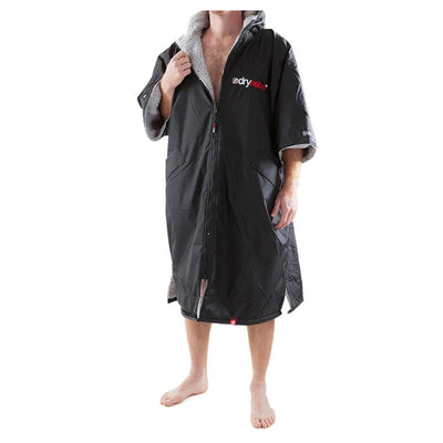 Dryrobe Advance Short Sleeve Changing Robe - Medium - Black/Grey - Buy online today at Down the Line Surf. International shipping available.