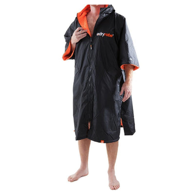 Dryrobe Advance Short Sleeve Changing Robe - Large - Black/Orange - Buy online today at Down the Line Surf. International shipping available.