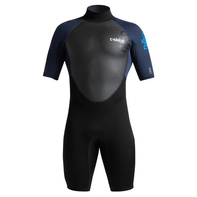 C-Skins Element 3/2mm Shorty Back Zip Wetsuit - Black/Slate/Cyan - Buy online today at Down the Line Surf. International shipping available.