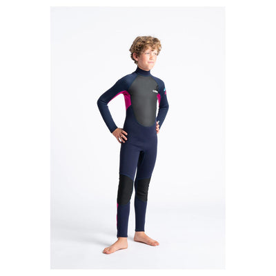C-Skins Junior Element 3/2mm Back Zip Wetsuit - Slate/Magenta/Multi - Buy online today at Down the Line Surf. International shipping available.