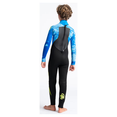 C-Skins Junior Legend 4/3mm Back Zip Wetsuit - Black/Blue/Tie Dye - Buy online today at Down the Line Surf. International shipping available.