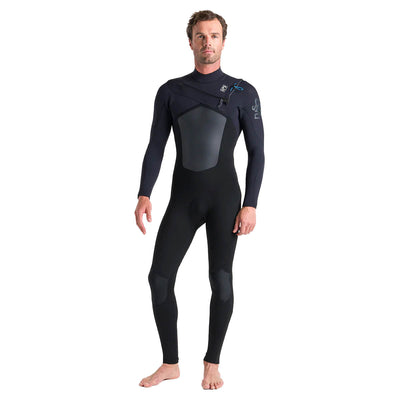 C-Skins Rewired 5/4mm Chest Zip Wetsuit - Black/Black/Petrol - Buy online today at Down the Line Surf. International shipping available.