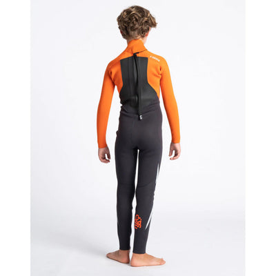 C-Skins Junior Legend 3/2mm Back Zip Wetsuit - Charcoal/Orange/Black - Buy online today at Down the Line Surf. International shipping available.