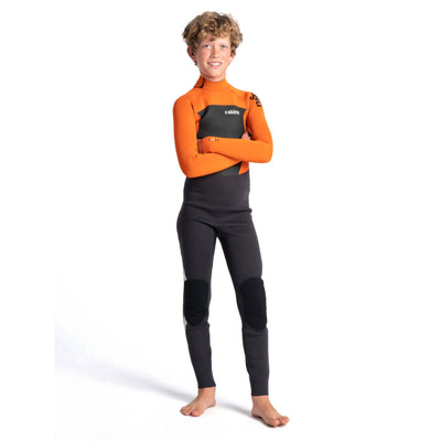 C-Skins Junior Legend 3/2mm Back Zip Wetsuit - Charcoal/Orange/Black - Buy online today at Down the Line Surf. International shipping available.