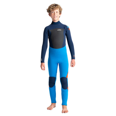 C-Skins Junior Legend 5/4/3mm Back Zip Wetsuit - Cyan/Slate/Multi - Buy online today at Down the Line Surf. International shipping available.