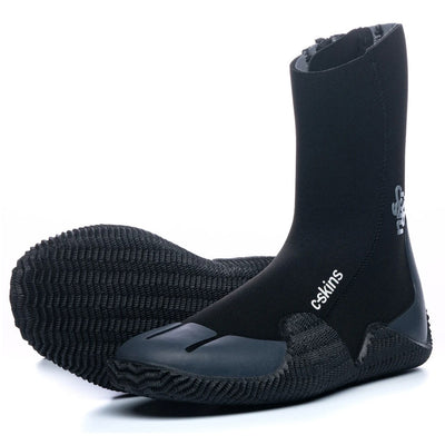 C-Skins Legend 5mm Round Toe Zipped Wetsuit Boot - Black/Charcoal - Buy online today at Down the Line Surf. International shipping available.