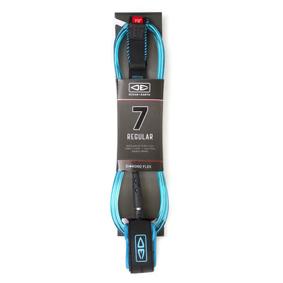 Ocean & Earth Diamond Flex Regular Leash - 7ft - Buy online today at Down the Line Surf. International shipping available.