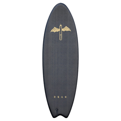 Drag Dart Swallow Tail Thruster 5'6 Softboard - Black/Black - Buy online today at Down the Line Surf. International shipping available.