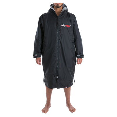 Dryrobe Advance Long Sleeve Changing Robe - Black/Grey - Buy online today at Down the Line Surf. International shipping available.
