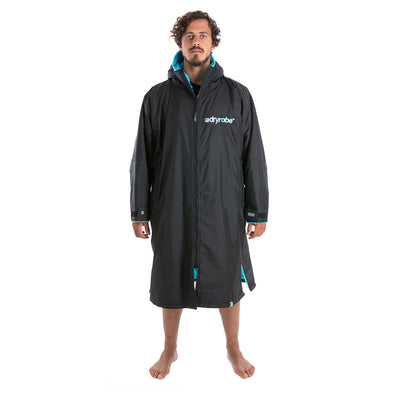 Dryrobe Advance Long Sleeve Changing Robe - Black/Blue - Buy online today at Down the Line Surf. International shipping available.