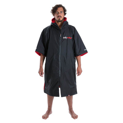 Dryrobe Advance Short Sleeve Changing Robe - Black/Red - Buy online today at Down the Line Surf. International shipping available.