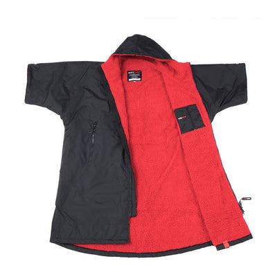 Dryrobe Advance Short Sleeve Changing Robe - Black/Red - Buy online today at Down the Line Surf. International shipping available.