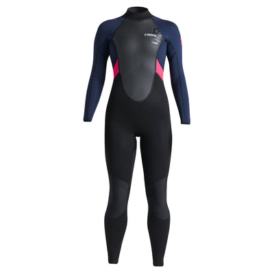 C-Skins Women's Element 3/2mm Back Zip Wetsuit - Slate/Coral - Buy online today at Down the Line Surf. International shipping available.