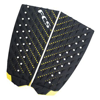 FCS Essential Series T2 Deck Pad - Black/Yellow - Buy online today at Down the Line Surf. International shipping available.