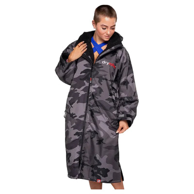 Dryrobe Adult Advance Long Sleeve - Black / Camo - Buy online today at Down the Line Surf. International shipping available.