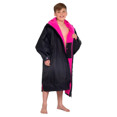 Dryrobe Kid's Advance Long Sleeve - Black / Pink - Buy online today at Down the Line Surf. International shipping available.