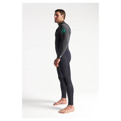 C-Skins Rewired 4/3mm Chest Zip Wetsuit - Anthracite/Charcoal/Green - Buy online today at Down the Line Surf. International shipping available.