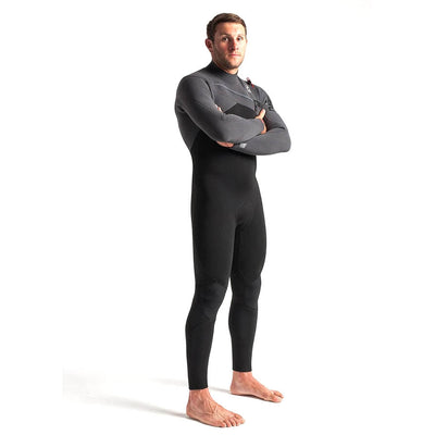 C-Skins Rewired 5/4mm Chest Zip Wetsuit - Black/Charcoal/Diamond/Red - Buy online today at Down the Line Surf. International shipping available.