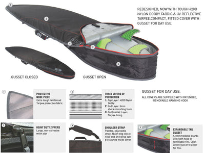Ocean & Earth Compact Day Use Longboard Boardbag - Black - Buy online today at Down the Line Surf. International shipping available.