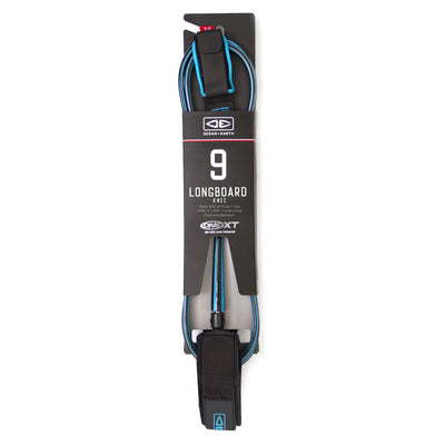 Ocean And Earth Premium One-XT Longboard Knee Leash - 9ft - Blue - Buy online today at Down the Line Surf. International shipping available.