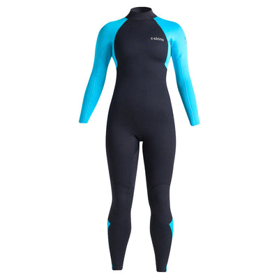 C-Skins Women's Surflite 3/2mm Back Zip Wetsuit - Raven Black/Cyan/Azure - Buy online today at Down the Line Surf. International shipping available.