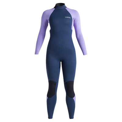 C-Skins Women's Surflite 3/2mm Back Zip Wetsuit - Bluestone/Lilac/White - Buy online today at Down the Line Surf. International shipping available.