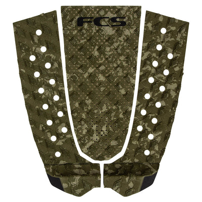 FCS T3 3 Piece Deck Pad - Olive Fleck/Black - Buy online today at Down the Line Surf. International shipping available.