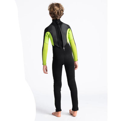 C-Skins Junior Element 3/2mm Back Zip Wetsuit - Anthracite/Yellow/Black - Buy online today at Down the Line Surf. International shipping available.
