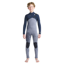 C-Skins Junior Sessions 5/4mm Chest Zip Wetsuit - Black/Tie Dye/Slate - Buy online today at Down the Line Surf. International shipping available.