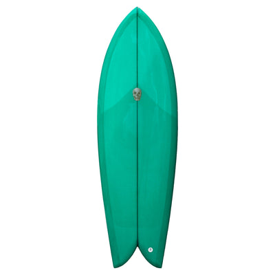 Christenson Twin Fin Fish Surfboard - 5'8" - Emerald - Buy online today at Down the Line Surf. International shipping available.