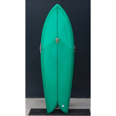 Christenson Twin Fin Fish Surfboard - 5'8" - Emerald - Buy online today at Down the Line Surf. International shipping available.