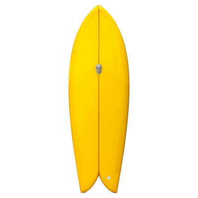 Christenson Twin Fin Fish Surfboard - 5'4" - Yellow - Buy online today at Down the Line Surf. International shipping available.