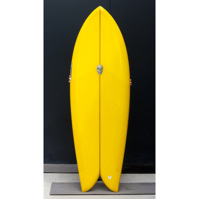 Christenson Twin Fin Fish Surfboard - 5'4" - Yellow - Buy online today at Down the Line Surf. International shipping available.