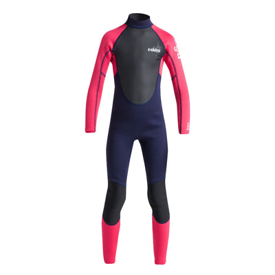 C-Skins Junior Element 3/2mm Back Zip Wetsuit - Slate/Coral/Multi - Buy online today at Down the Line Surf. International shipping available.