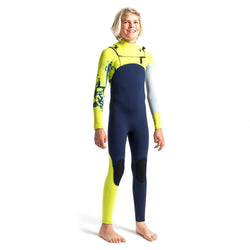 C-Skins Junior Sessions 5/4mm Chest Zip Wetsuit - Slate/Flash Green - Buy online today at Down the Line Surf. International shipping available.