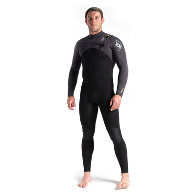 C-Skins Rewired 4/3mm Chest Zip Wetsuit - Black/Meteor/Lime - Buy online today at Down the Line Surf. International shipping available.