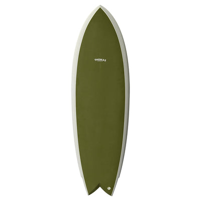 Thomas Surfboards Mod Fish - 5'7" - Dark Olive Spray - Buy online today at Down the Line Surf. International shipping available.