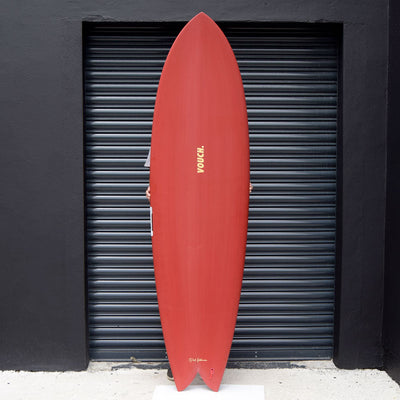 Vouch Mid Vish Surfboard - Applied Red - 6'8" - Buy online today at Down the Line Surf. International shipping available.