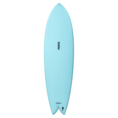 Vouch Mid Vish Surfboard - Aqua - 6'6" - Buy online today at Down the Line Surf. International shipping available.