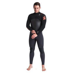 C-Skins Wired 5/4mm Chest Zip Wetsuit - Anthracite/Black/Warm Red - Buy online today at Down the Line Surf. International shipping available.